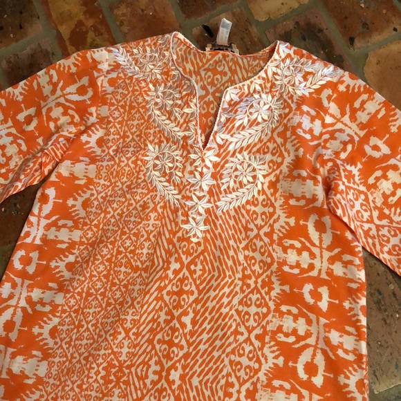 Oscar de la Renta embroidered neck tunic sz XS - Picture 2 of 9